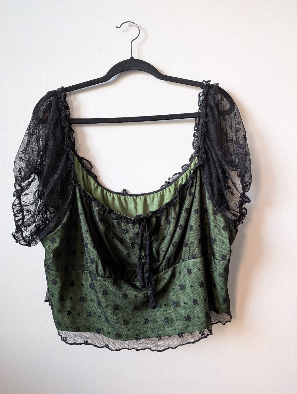 Women's Cottagecore Cider Corset Crop Top Lace-Up Festival Green Whimisigoth 4xl